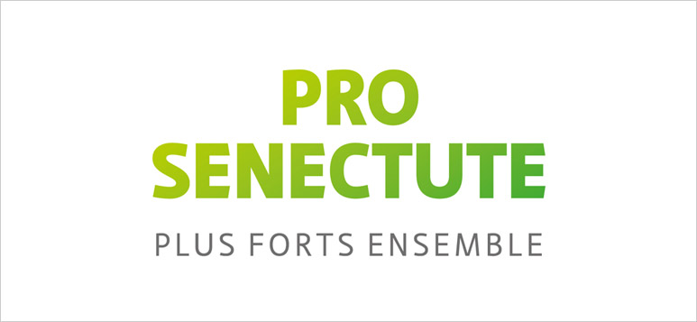 Logo de Pro Senectute Vaud en vert et la mention "plus forts ensemble"