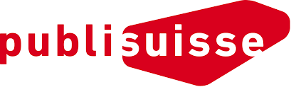Logo de Publisuisse en rouge et blanc