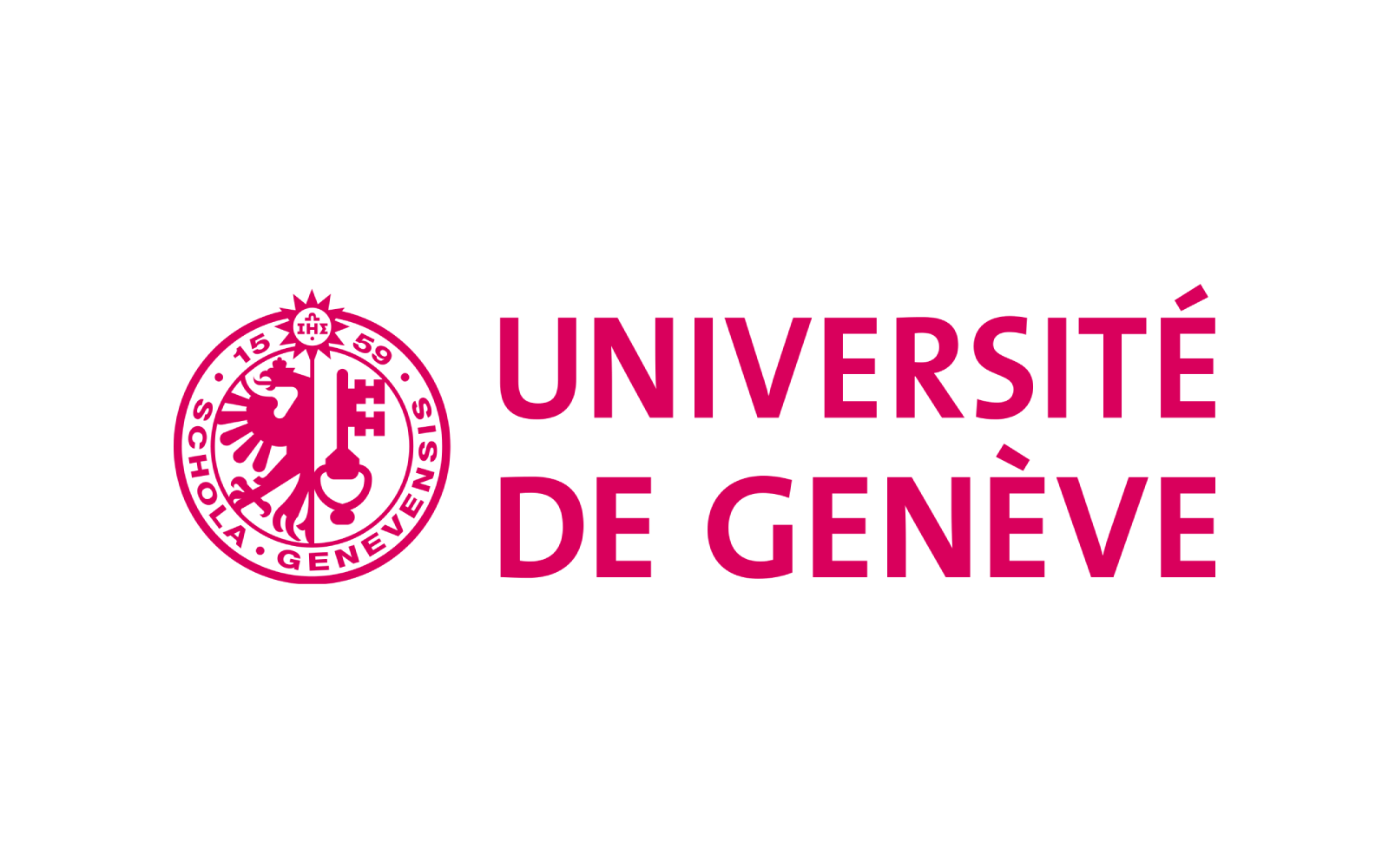 Logo de l'université de Genève avec le tampon contenant l'aigle et la clef.
