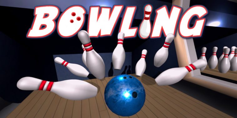 Dessin d'une boule de bowling bleue éclatant des quilles.