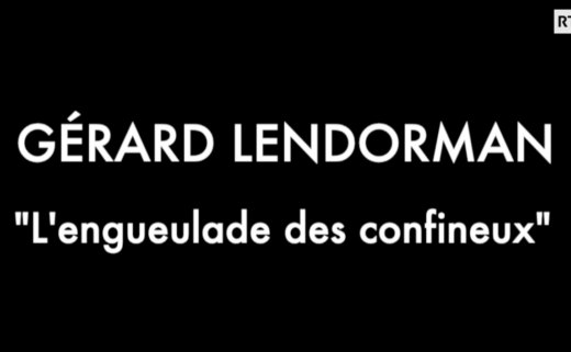 Titre du clip "L'engueulade des confineux" de Gérard Lendorman par Sarkis Ohanessian, parodie de "La ballade des gens heureux" de Gérard Lenorman.