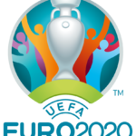 une coupe est dessinée en couleur avec le texte "euro 2020 UEFA"